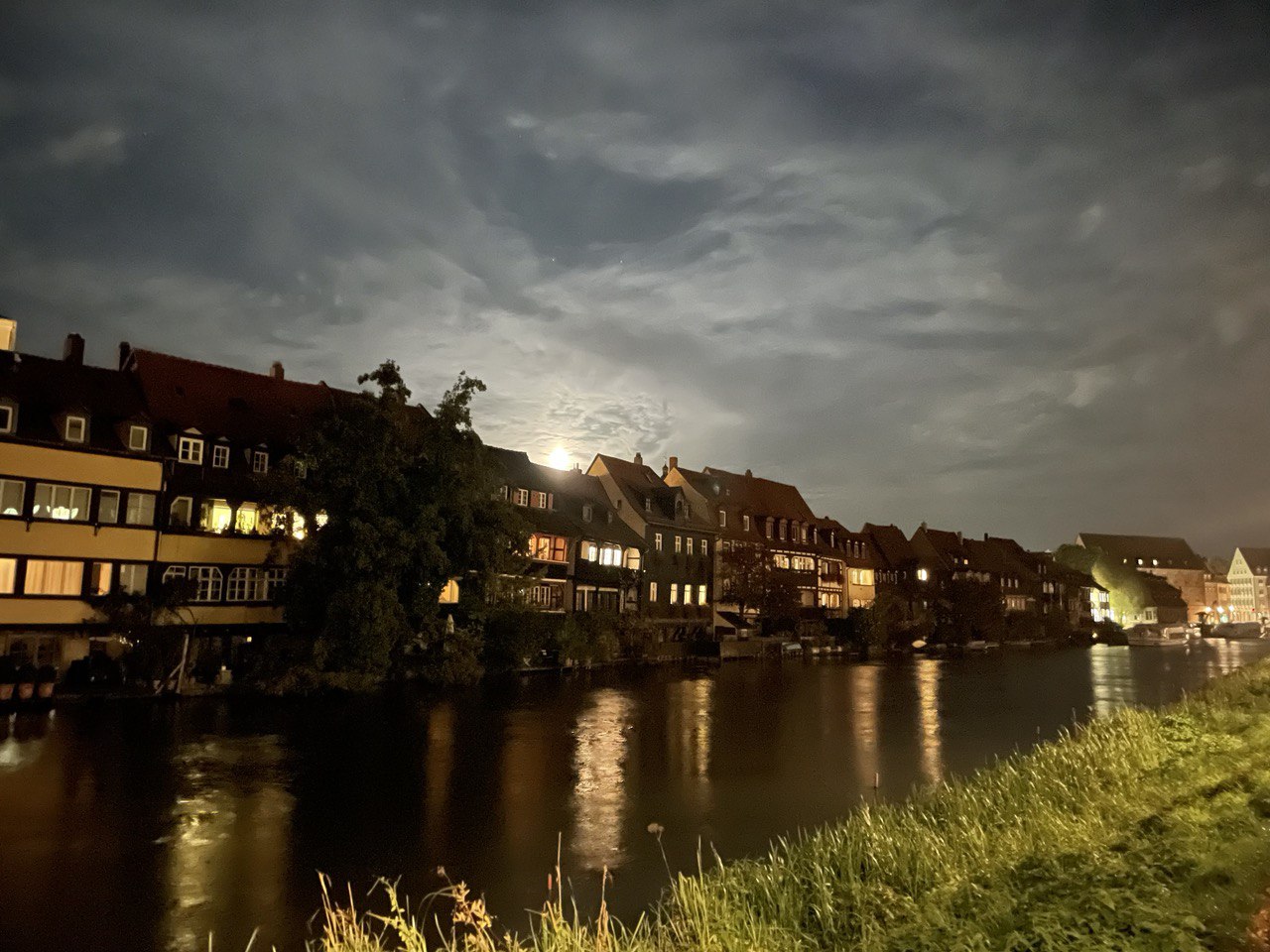 Regnitz river at night