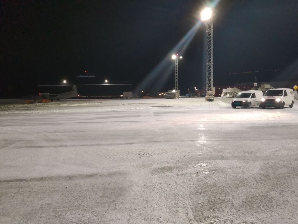 Snow at Værnes airport
